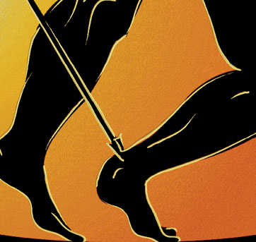 Legs with arrow going into heel magazine cover
