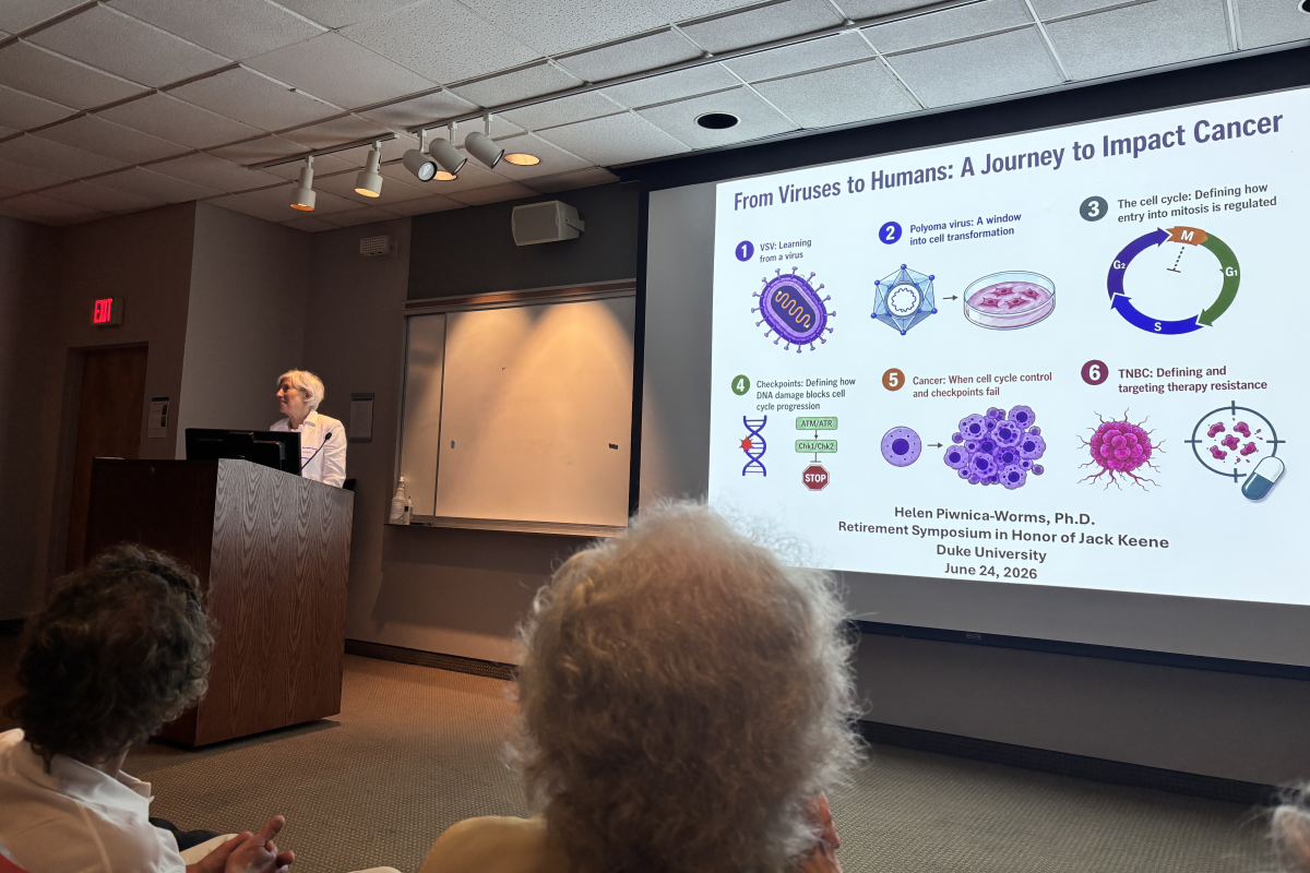 Slide presentation in Jones Hall auditorium