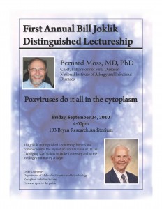 Joklik First Annual Lecture