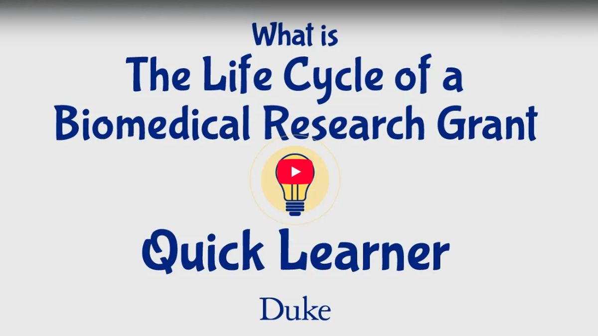 video thumbnail: What is the life cycle of a biomedical research grant?